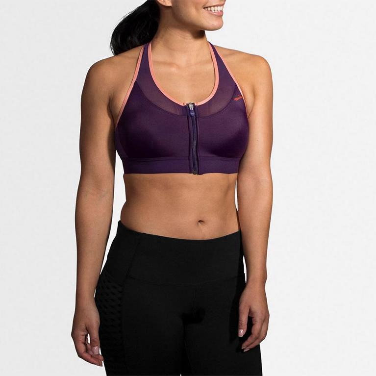 Brooks Fastforward Zip Womens Running Bra - Purple - Philippines (286749WKR)